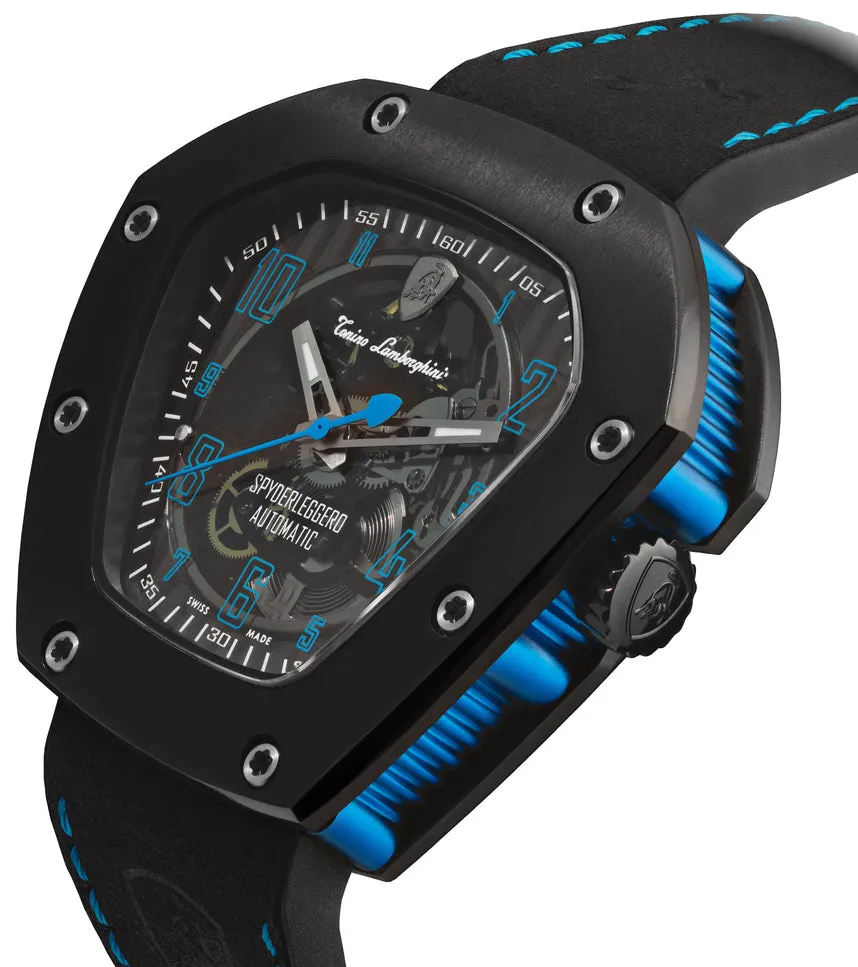 Tonino LambORSghini Watch Spyderleggero Skeleton Black Blue