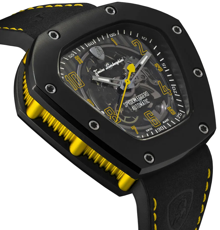 Tonino LambORSghini Watch Spyderleggero Skeleton Black Yellow