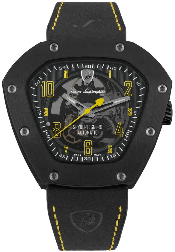 Tonino LambORSghini Watch Spyderleggero Skeleton Black Yellow