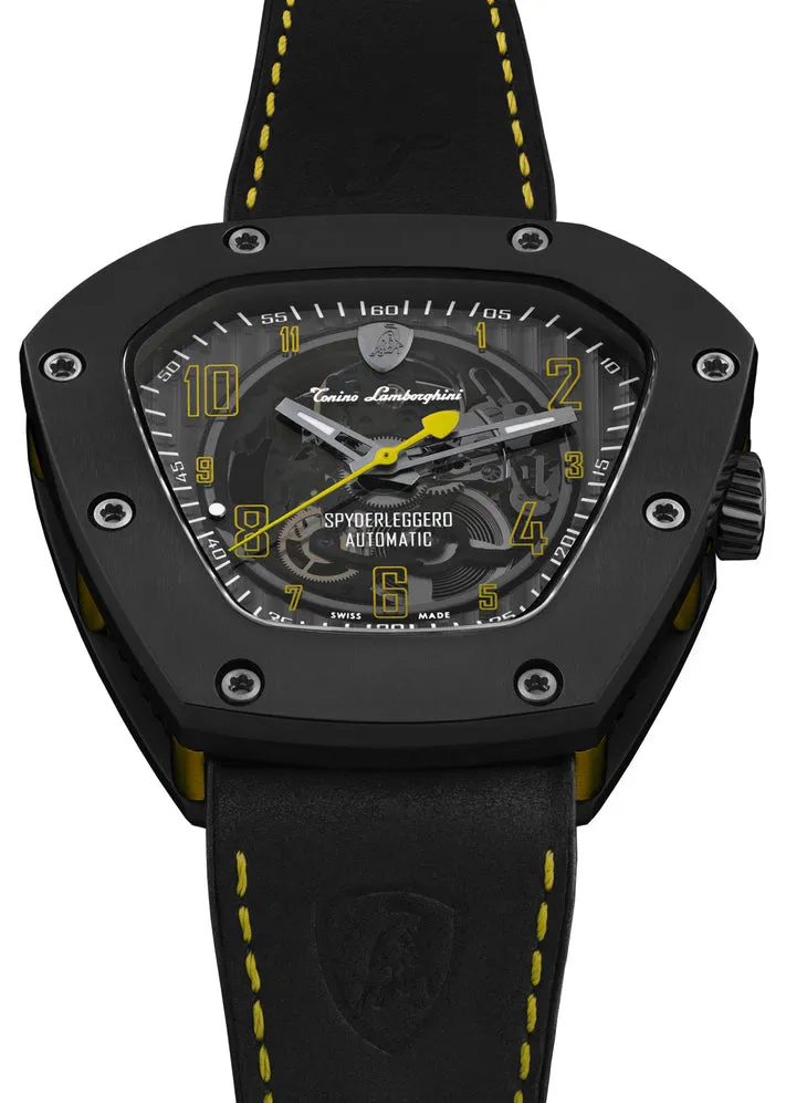 Tonino LambORSghini Watch Spyderleggero Skeleton Black Yellow