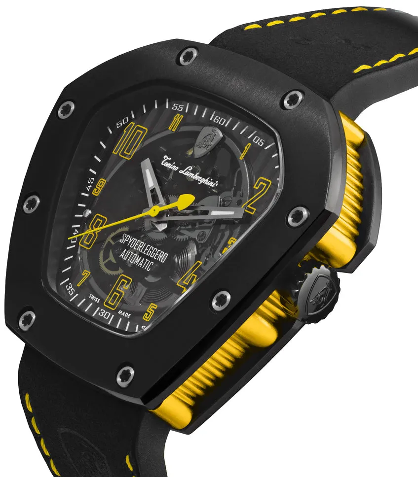 Tonino LambORSghini Watch Spyderleggero Skeleton Black Yellow