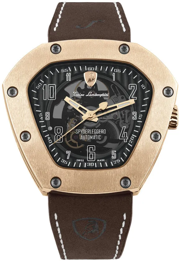 Tonino LambORSghini Watch Spyderleggero Skeleton Rose Gold