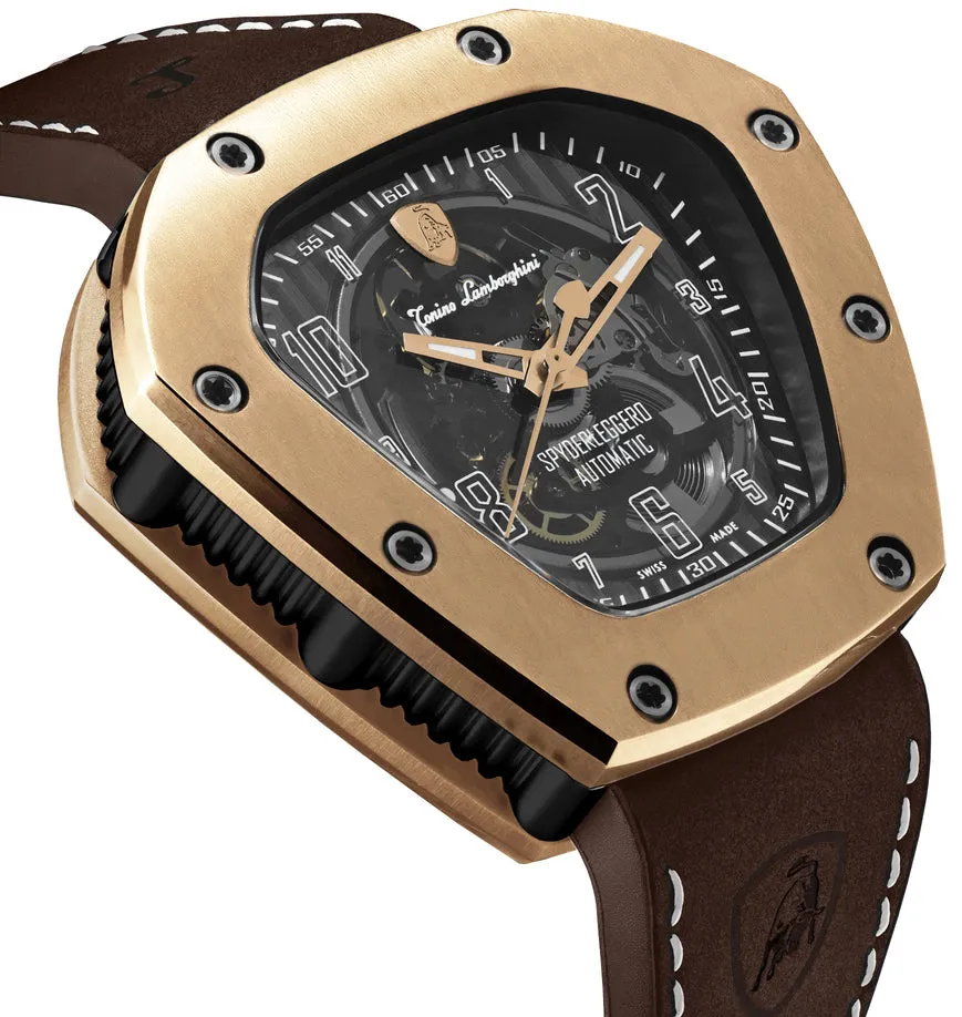 Tonino LambORSghini Watch Spyderleggero Skeleton Rose Gold
