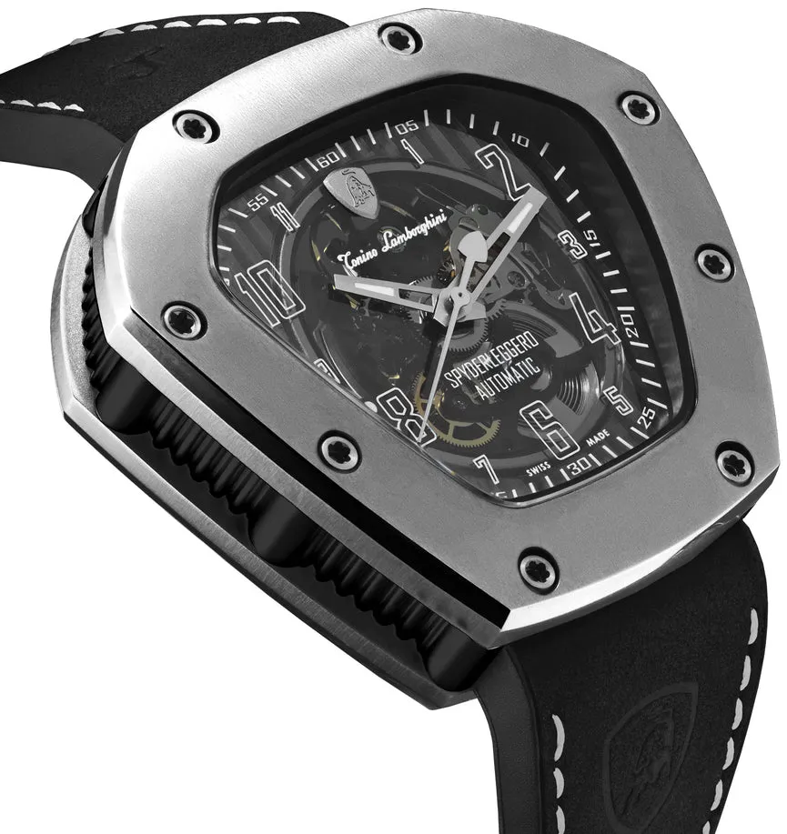 Tonino LambORSghini Watch Spyderleggero Skeleton Titanium Black