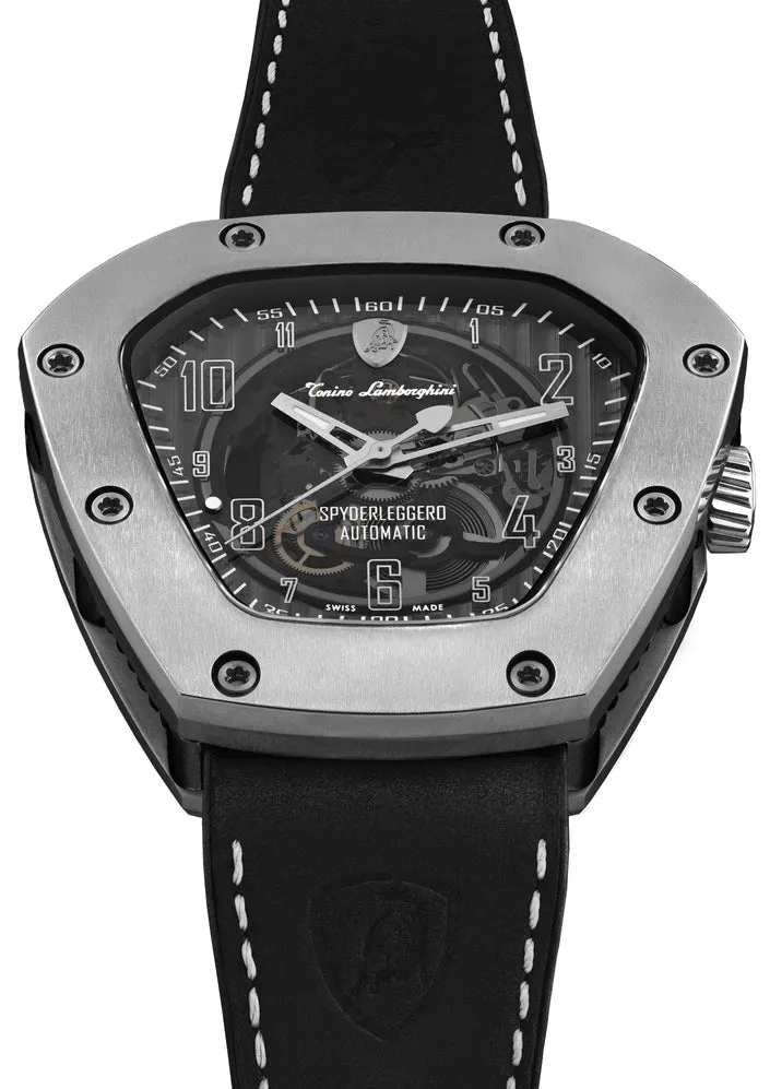 Tonino LambORSghini Watch Spyderleggero Skeleton Titanium Black