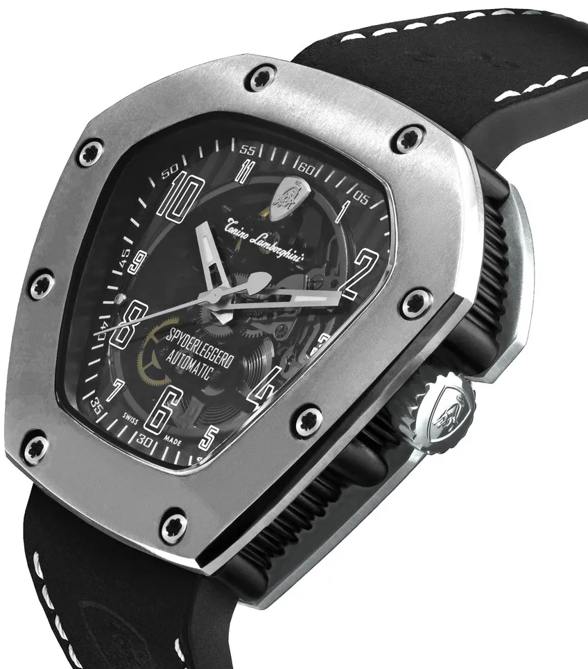 Tonino LambORSghini Watch Spyderleggero Skeleton Titanium Black