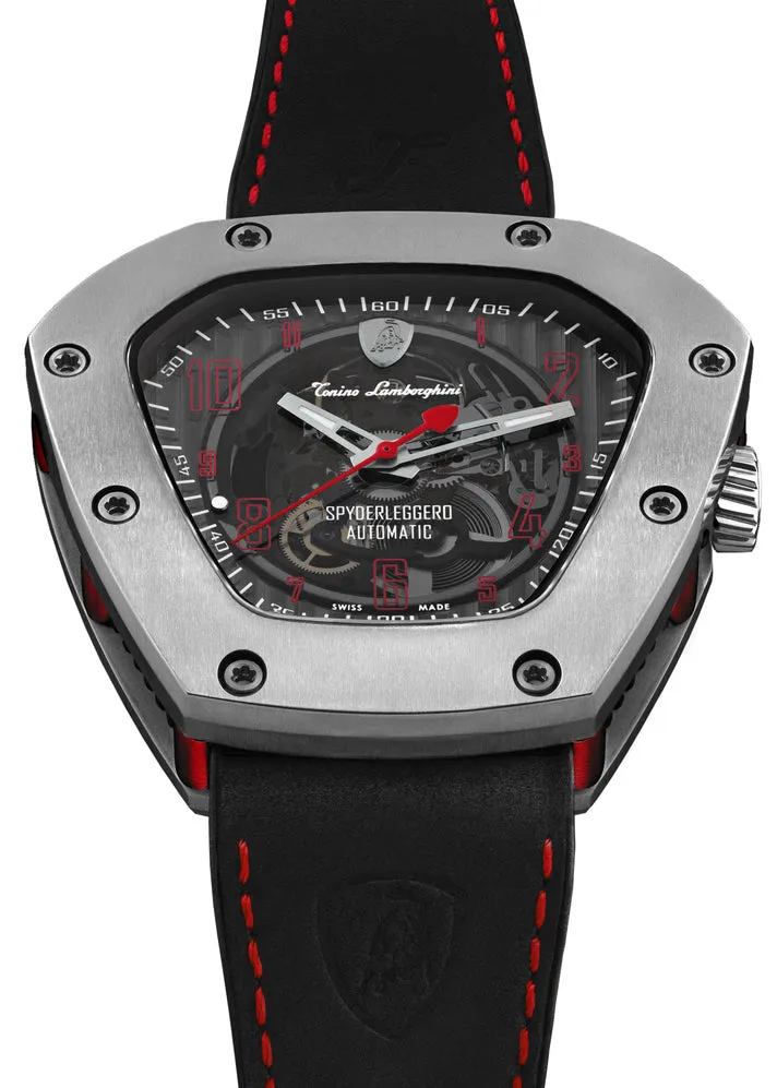 Tonino LambORSghini Watch Spyderleggero Skeleton Titanium Red