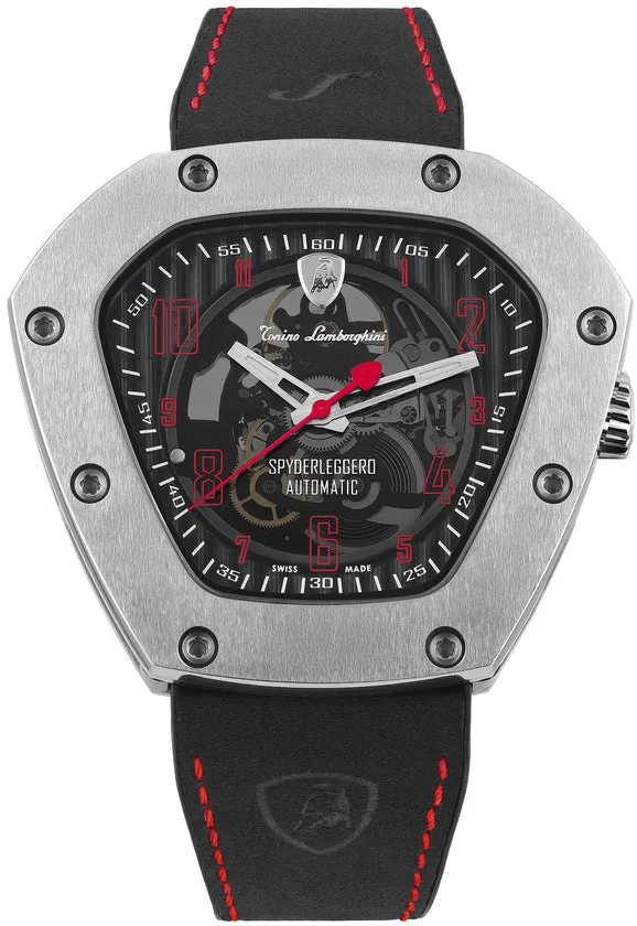 Tonino LambORSghini Watch Spyderleggero Skeleton Titanium Red