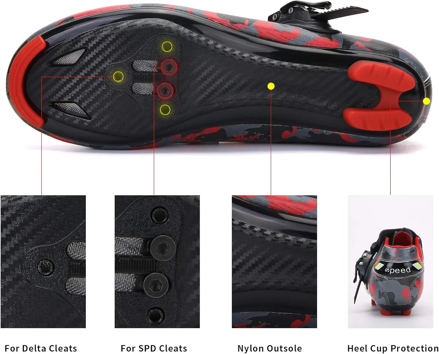 Unisex Cycling Shoes Compatible with pelaton Indoor Road Bike Riding Shoes for Men and Women Delta Cleats Clip Outdoor Pedal