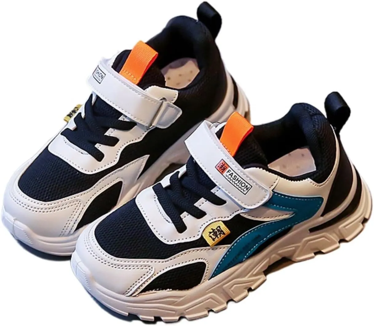 Unisex Kids Breathable Mesh Sneakers for Boys & Girls, Lightweight Running Shoes with Hook & Loop Closure, Non-Slip Rubber Sole - Spring/Summer 2025