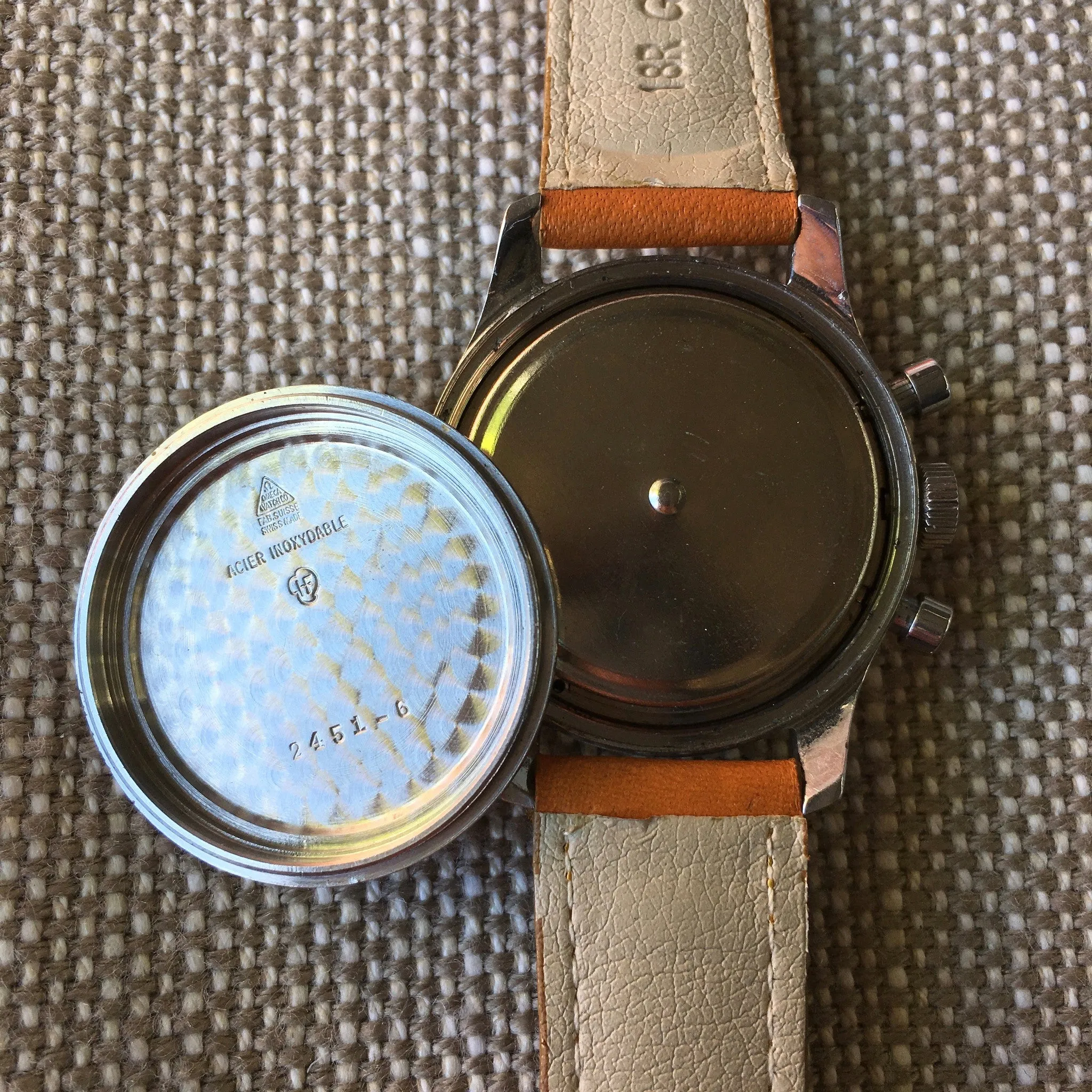 Vintage Omega 2451-6 Steel Chronograph Cal. 321 Manual 1950's Wristwatch 35mm