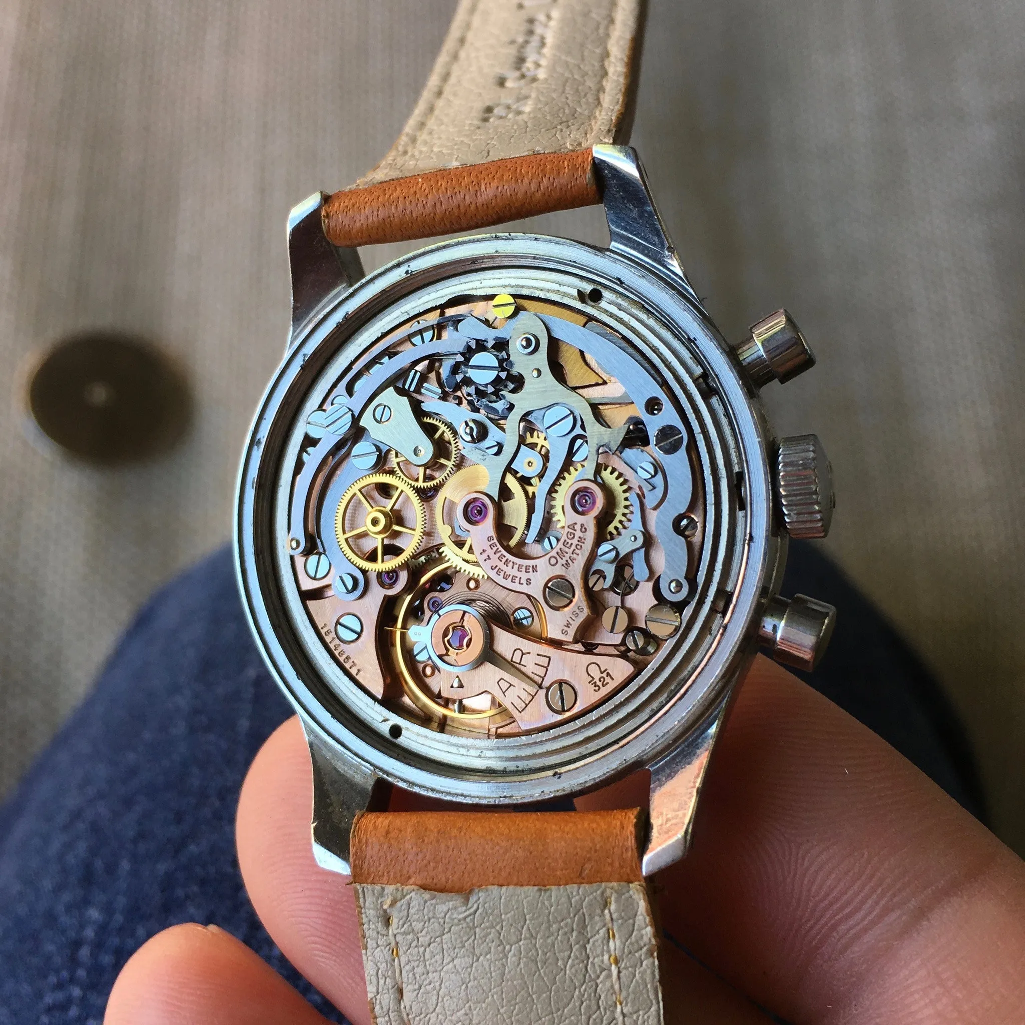 Vintage Omega 2451-6 Steel Chronograph Cal. 321 Manual 1950's Wristwatch 35mm