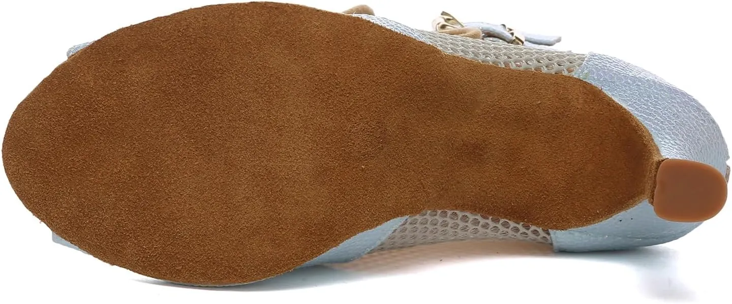 Women's Ballroom Dance Shoes Lace up Latin Modern Dance Heels,Model YCL615