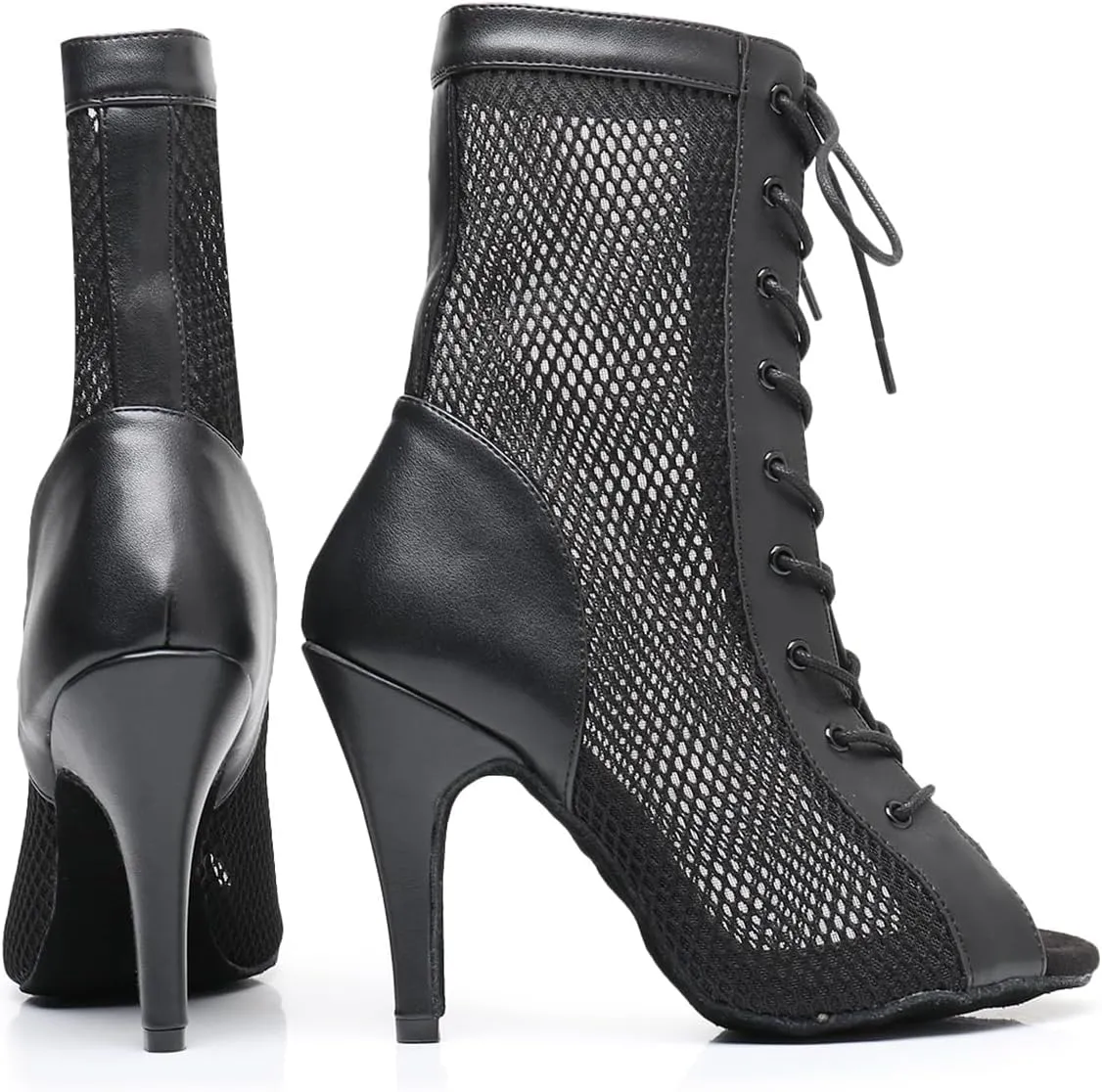 Women's Fashion Peep Toe Ballroom Dance Boots Latin Modern Performance Dance Shoes