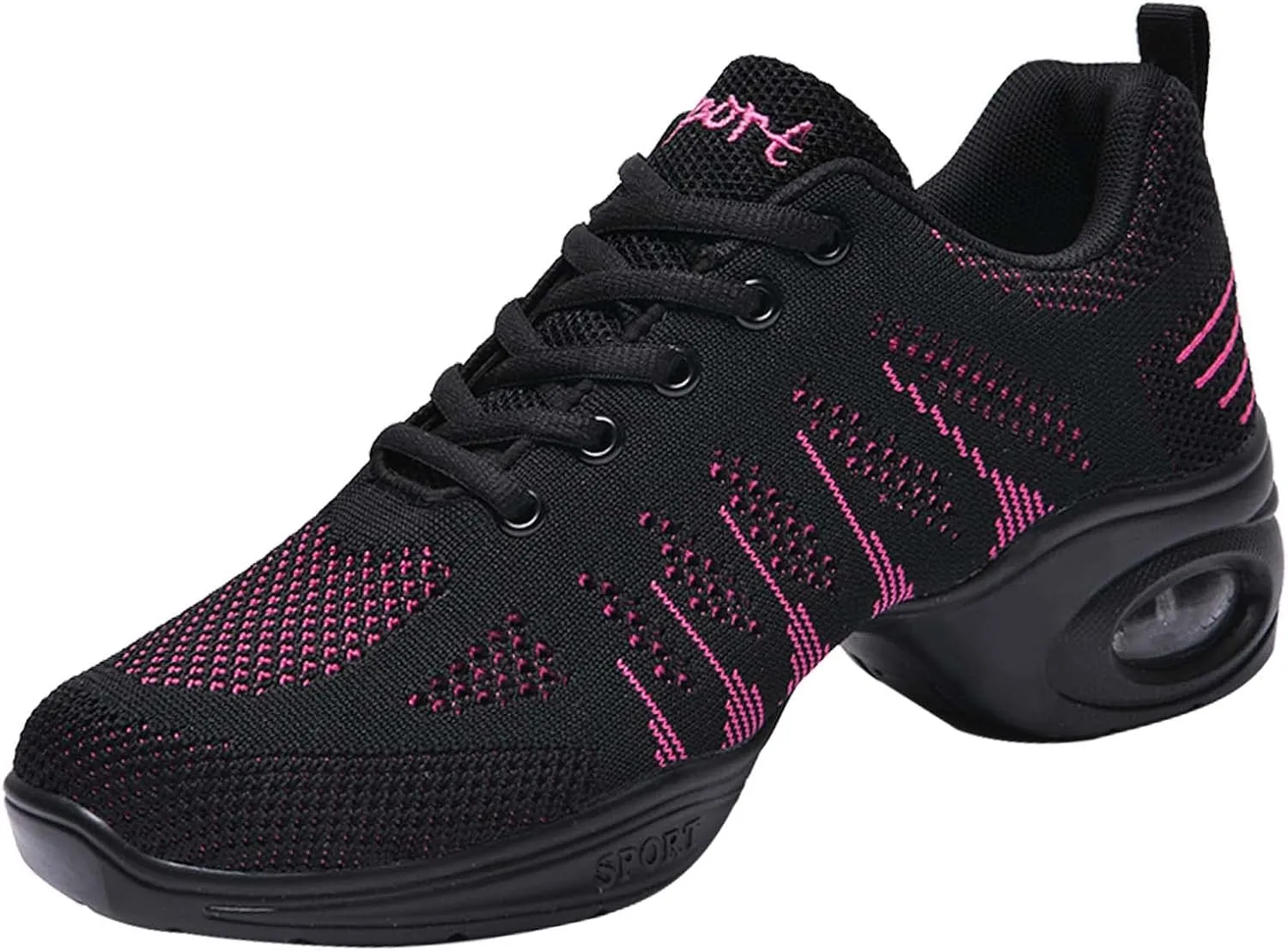 Women's Jazz Shoes Split Sole Dance Sneakers Lace Up Zumba Modern Shoes
