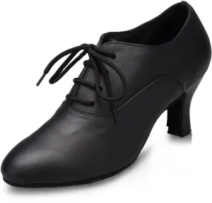 Women's Leather Closed Toe Modern Lace-up Latin Practice Professional Dance Shoes L229 Women's Leather Closed Toe Modern Lace-up Latin Practice Professional Dance Shoes L229