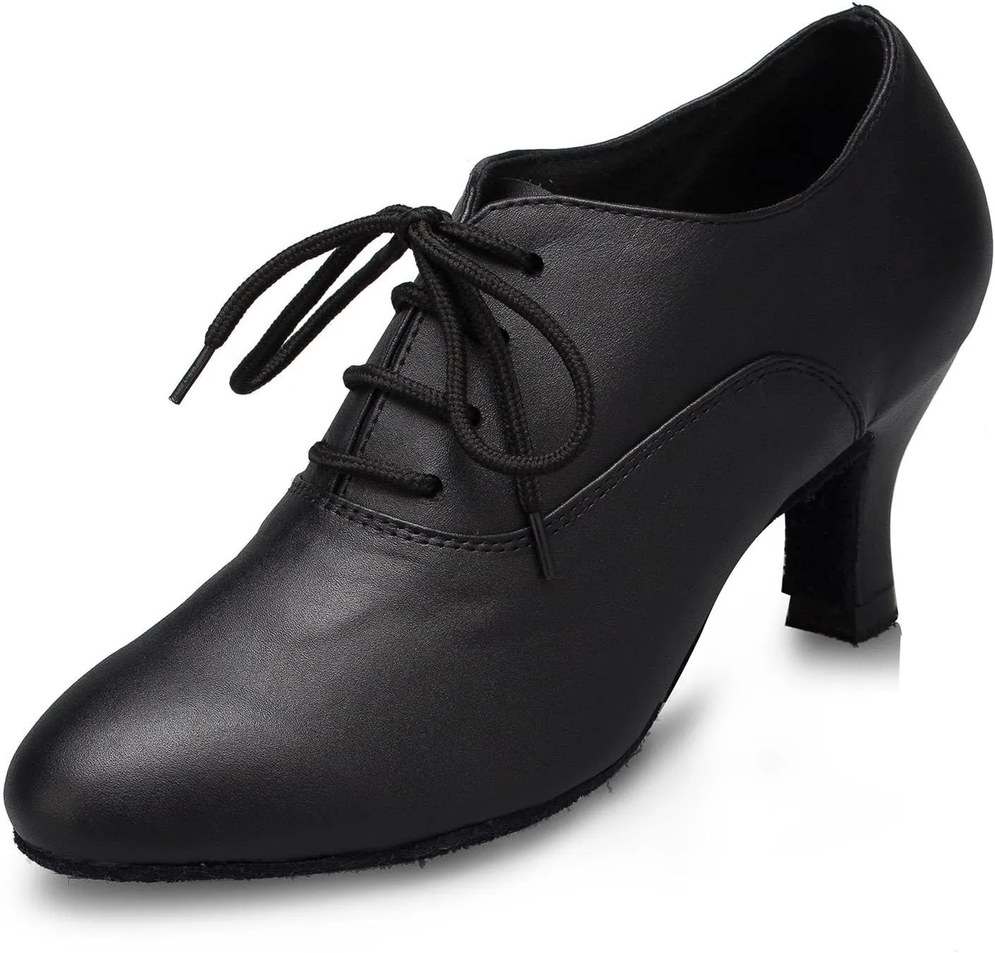 Women's Leather Closed Toe Modern Lace-up Latin Practice Professional Dance Shoes L229