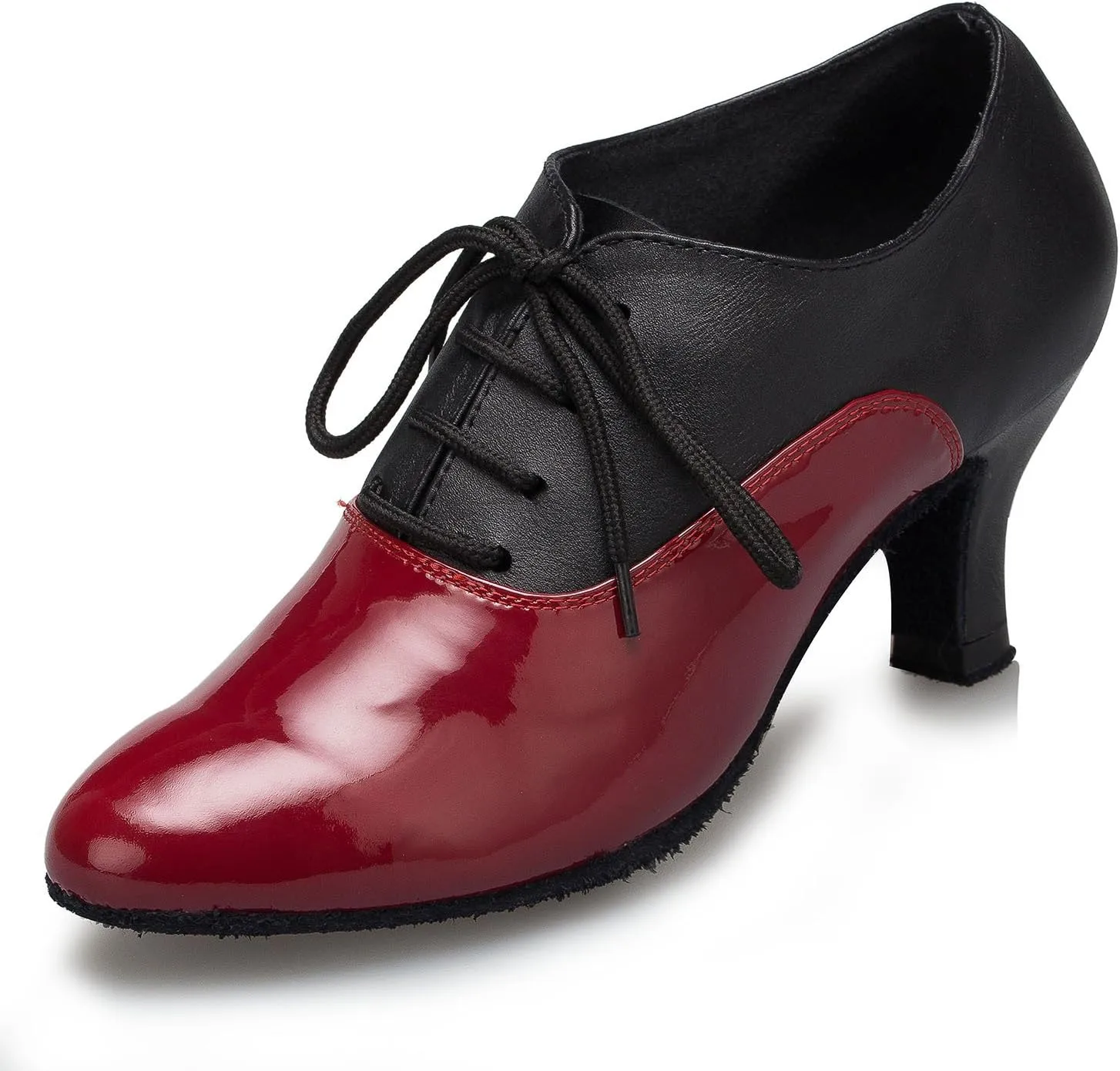 Women's Leather Closed Toe Modern Lace-up Latin Practice Professional Dance Shoes L229