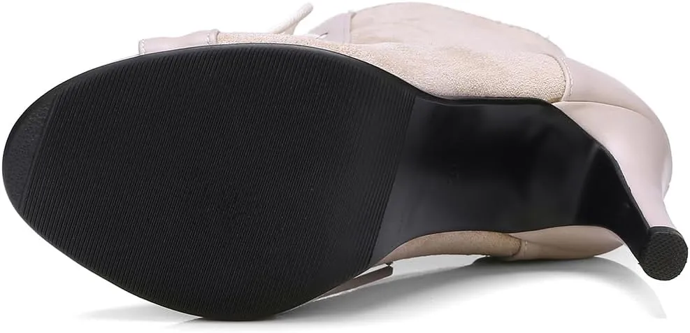 Women's Peep Toe Stiletto Dance Shoes Lace Up High Heel Short Booties Evening Wedding Party Jeans Dress Ankle Boots