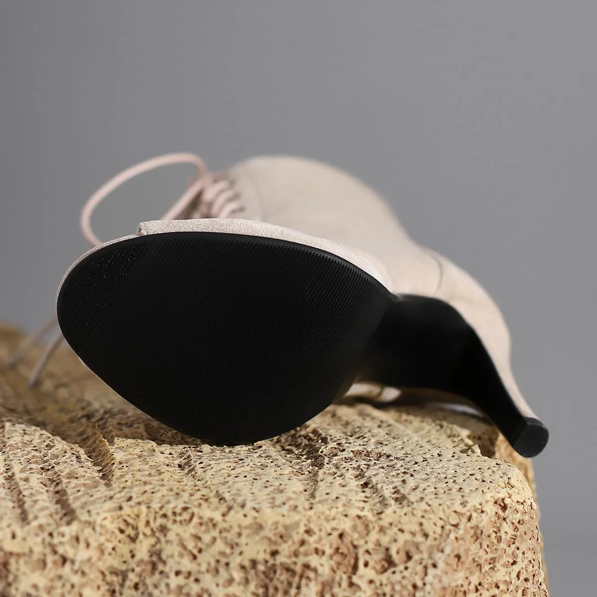 Women's Peep Toe Stiletto Dance Shoes Lace Up High Heel Short Booties Evening Wedding Party Jeans Dress Ankle Boots