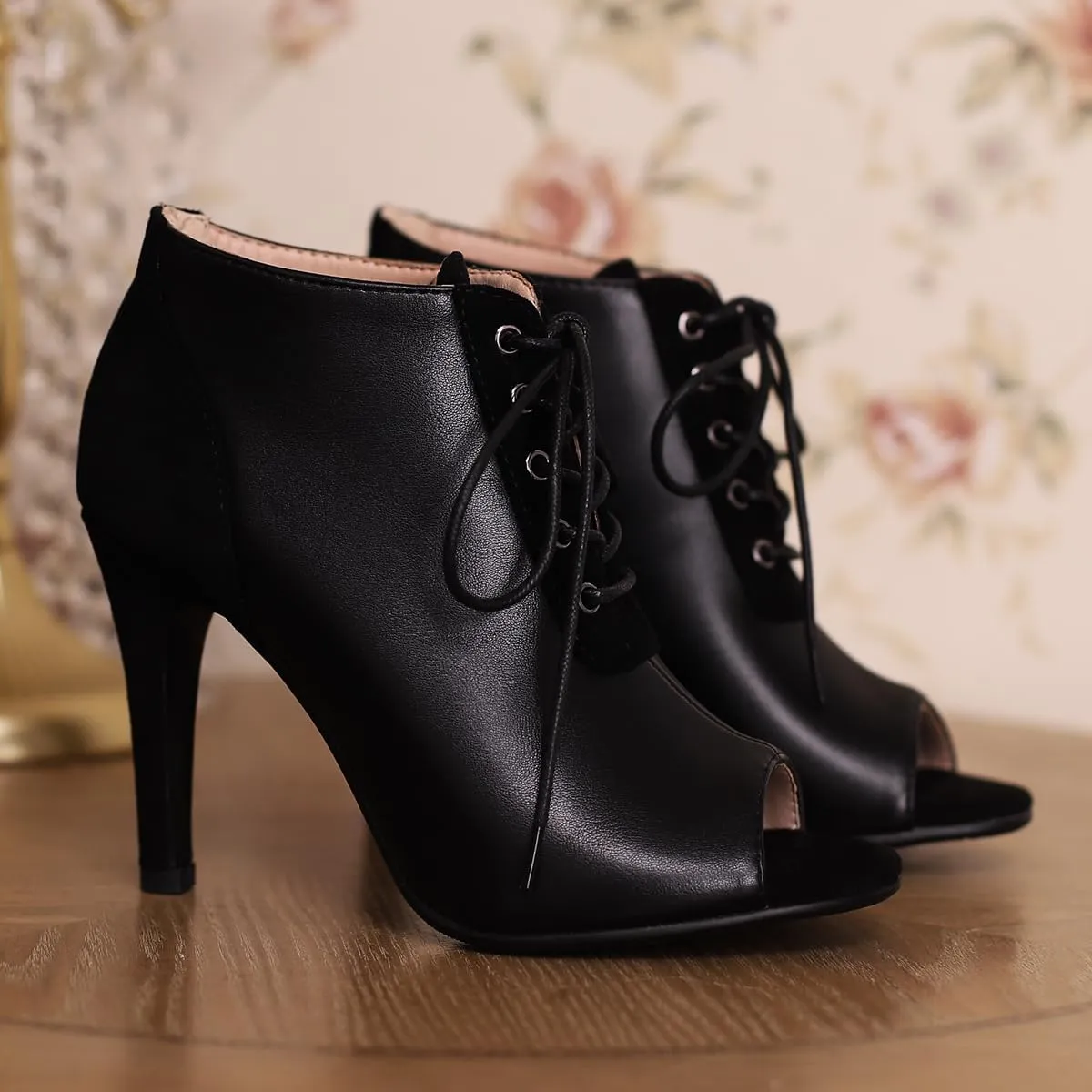 Women's Stiletto Ankle Boots Pointed Toe Lace Up High Heel Short Booties Evening Wedding Party Jeans Dress Heeded Dance Shoes