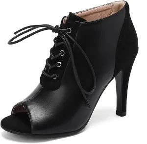 Women's Stiletto Ankle Boots Pointed Toe Lace Up High Heel Short Booties Evening Wedding Party Jeans Dress Heeded Dance Shoes Women's Stiletto Ankle Boots Pointed Toe Lace Up High Heel Short Booties Evening Wedding Party Jeans Dress Heeded Dance Shoes