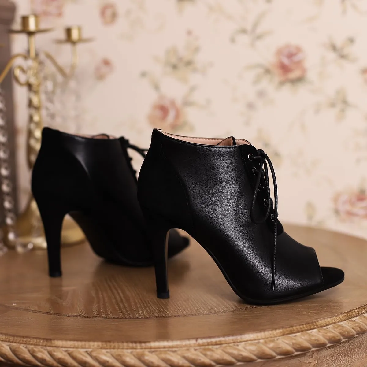 Women's Stiletto Ankle Boots Pointed Toe Lace Up High Heel Short Booties Evening Wedding Party Jeans Dress Heeded Dance Shoes