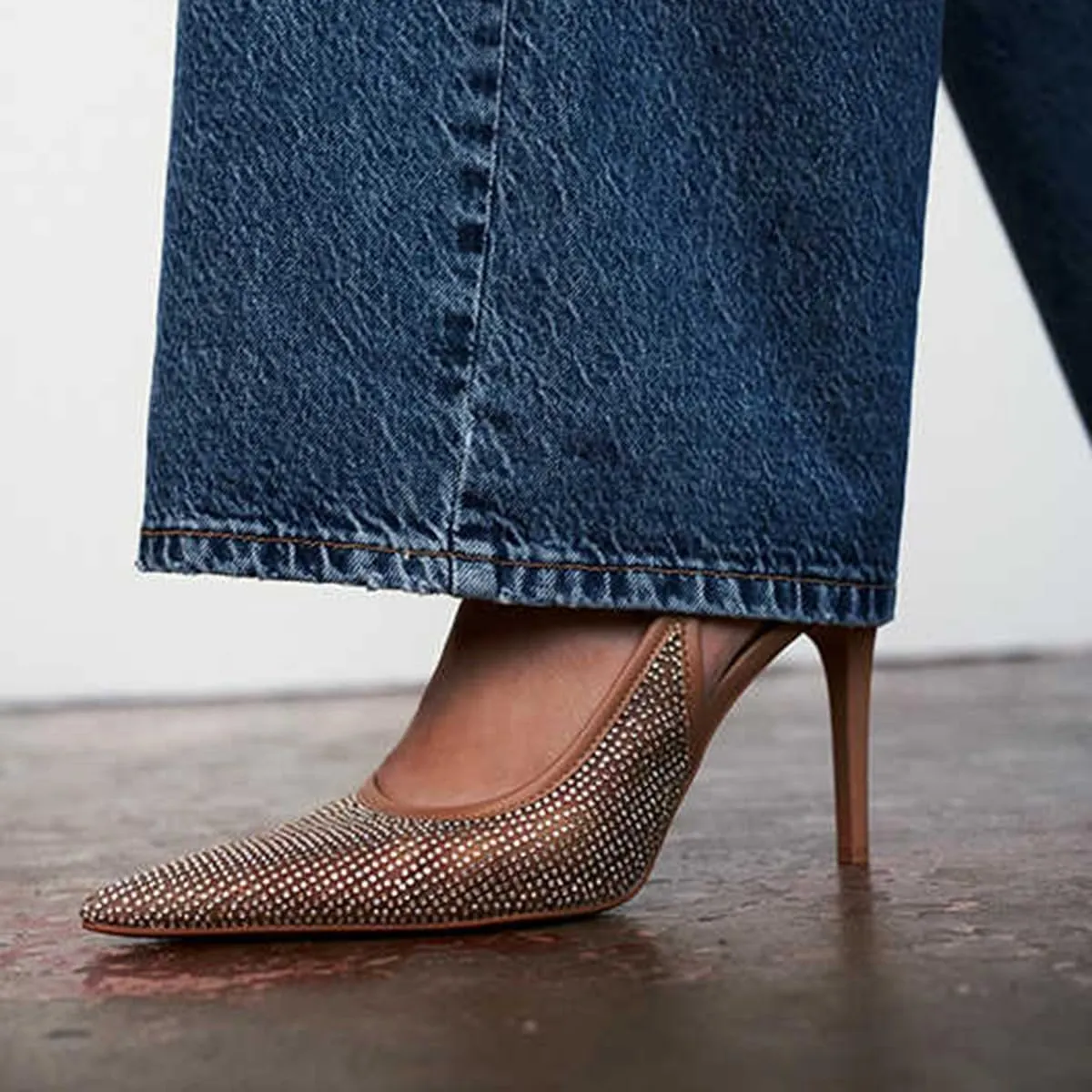 Women's Stiletto High Heel Slingbacks Mesh Fabric With Rhinestone Back Strap With Elastic Pointed Toe Slip On Wedding Party Evening Dress Shoes for Women Ladies Girls