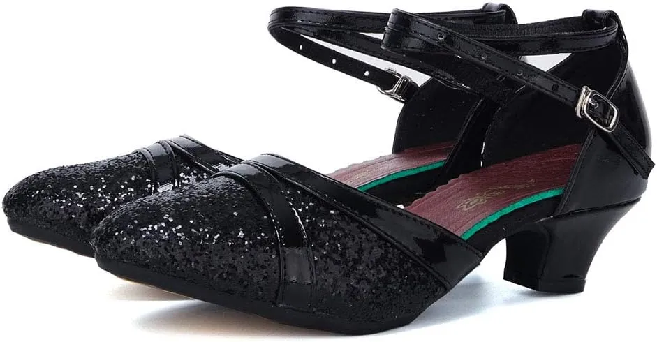 YKXLM Character Shoes for Women Closed Toe Practice Modern Dance Heels,DY111