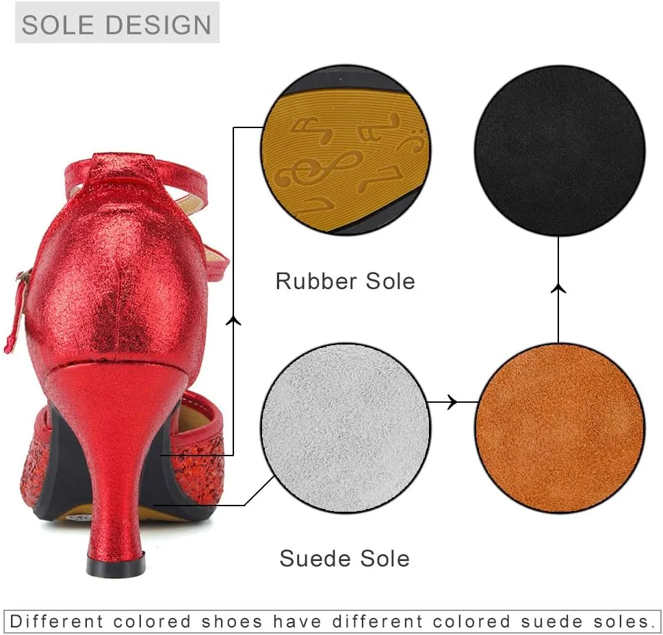 YKXLM Character Shoes for Women Closed Toe Practice Modern Dance Heels,DY111