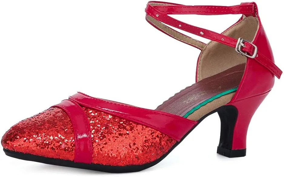 YKXLM Character Shoes for Women Closed Toe Practice Modern Dance Heels,DY111