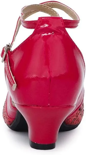 YKXLM Character Shoes for Women Closed Toe Practice Modern Dance Heels,DY111