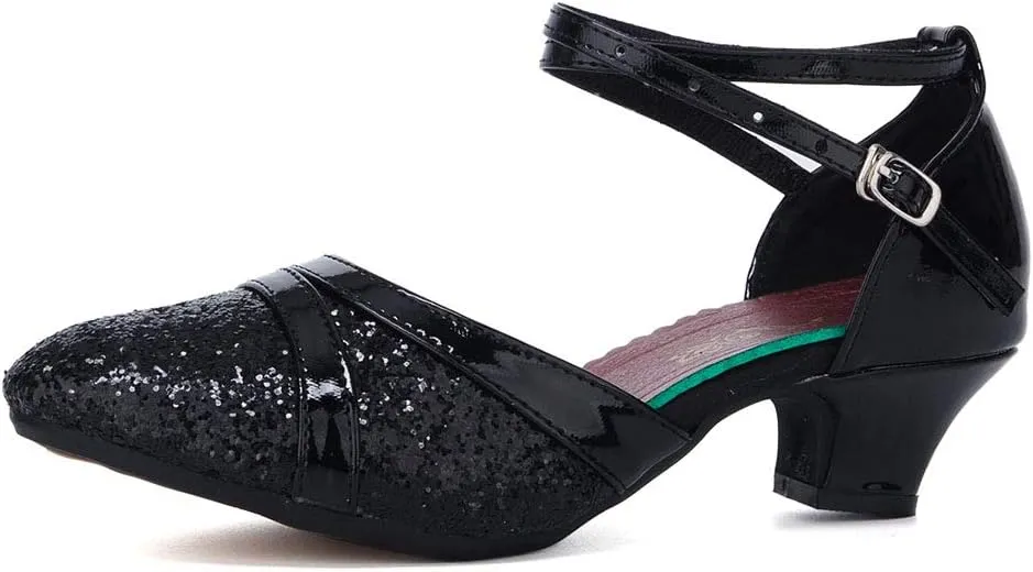 YKXLM Character Shoes for Women Closed Toe Practice Modern Dance Heels,DY111