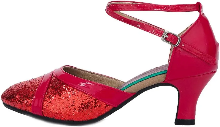 YKXLM Character Shoes for Women Closed Toe Practice Modern Dance Heels,DY111