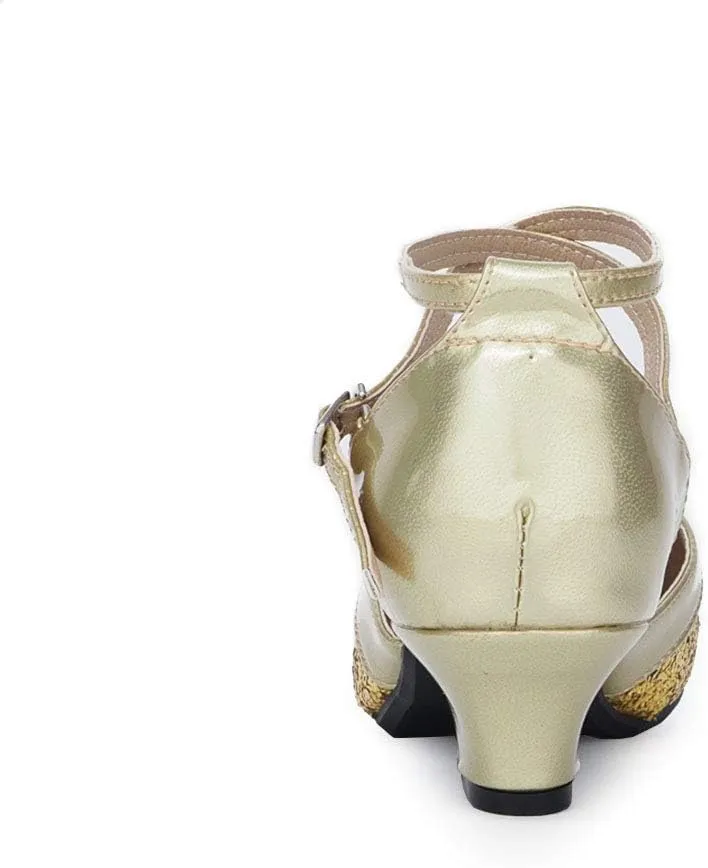 YKXLM Character Shoes for Women Closed Toe Practice Modern Dance Heels,DY111