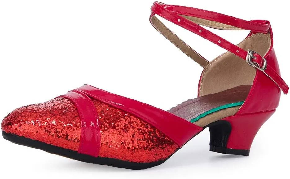 YKXLM Character Shoes for Women Closed Toe Practice Modern Dance Heels,DY111