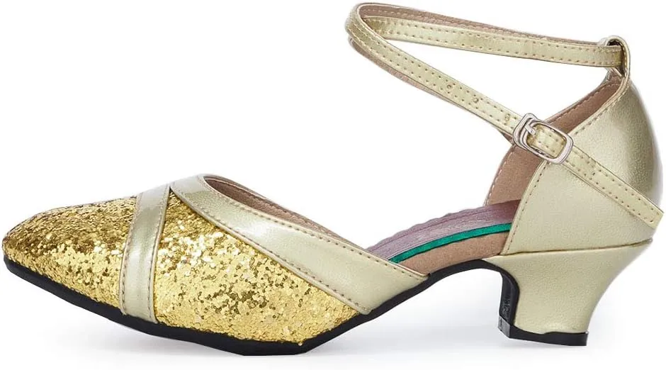 YKXLM Character Shoes for Women Closed Toe Practice Modern Dance Heels,DY111