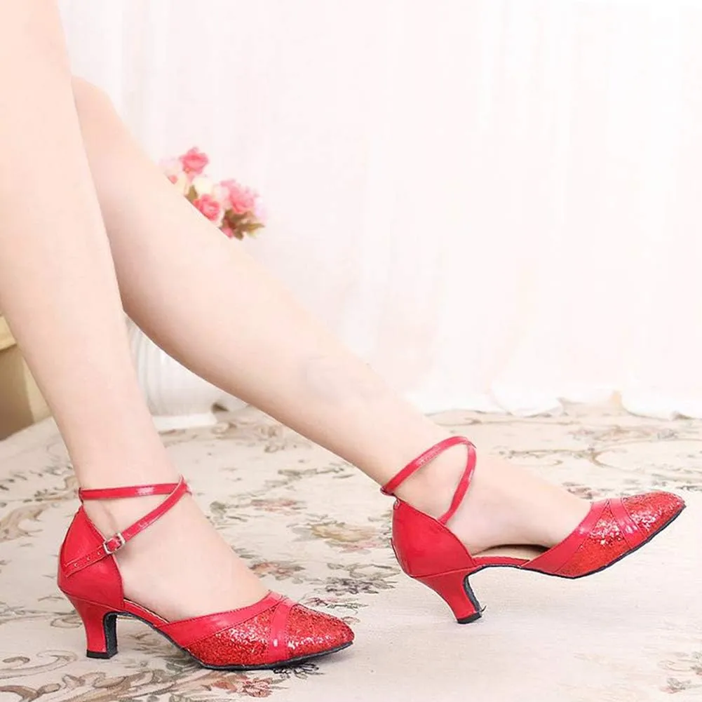 YKXLM Character Shoes for Women Closed Toe Practice Modern Dance Heels,DY111