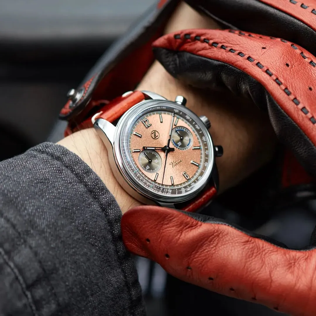 Zelos Vitesse Salmon LE Chronograph - Swiss&nbsp;Mvmt - 68hr&nbsp;Reserve
